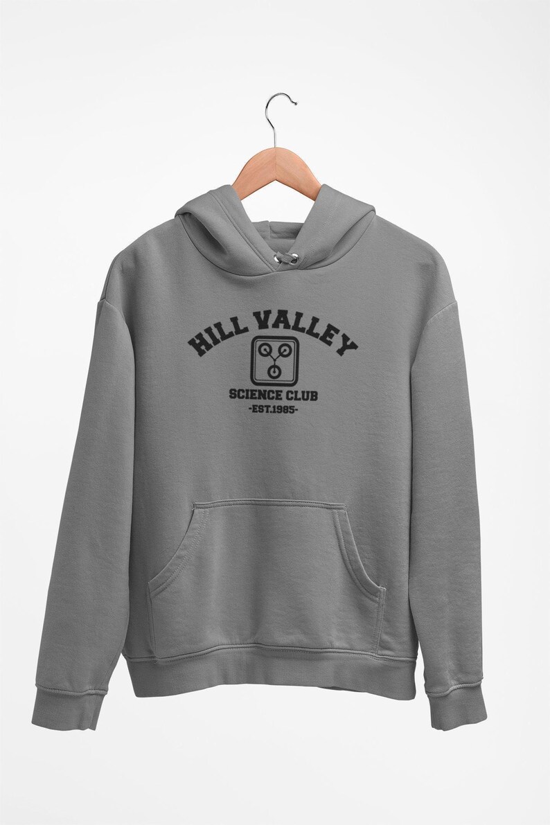 Back to the Future Inspired hoodie. Hill Valley Science Club. Adult Unisex. 20+ colors up to 6XL + 4XLT image 2