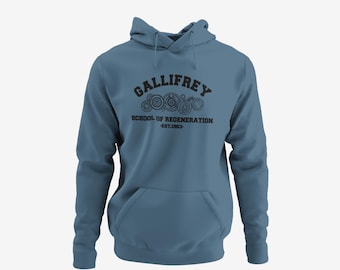Whovian Hoodie, Dr Who Gallifrey Inspired. Adult unisex in 20+ colors and sizes to 6XL + 4XLT