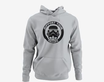 Star Wars Hoodie: Stormtrooper. Support your troops - Adult Unisex, 20 Colors & Sizes Up to 6XL + 4XLT