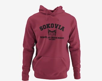 Scarlet Witch inspired Hoodie: Sokovia School of Chaos Magic, Unisex Sizes to 6XL + 4XLT . 20+ colors.