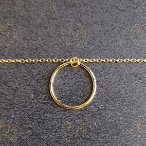 Day Necklace, Discreet Sub Necklace, S925 Sterling Silver Ring, Gold, Rose Gold, Necklace with O Ring Pendant, O Ring Choker, Gift for Her