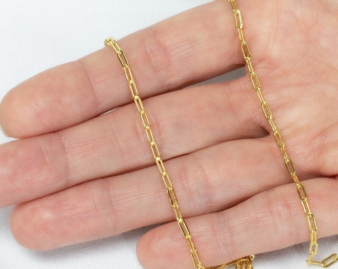 Paperclip Necklace, solid 925 Sterling Silver Gold Filled Chain, Paperclip Choker, Link Chain Necklace, Layering Chain Necklace, Link Choker