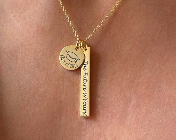 Personalized Graduation Necklace, made with solid High Quality 925 Sterling Silver