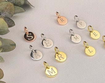 Add on Initial Disc, Custom Initial Coin, Personalized Disc, Custom Initial Disc, Tiny Coin, Dainty Initial Charm, Personalized Initial Coin