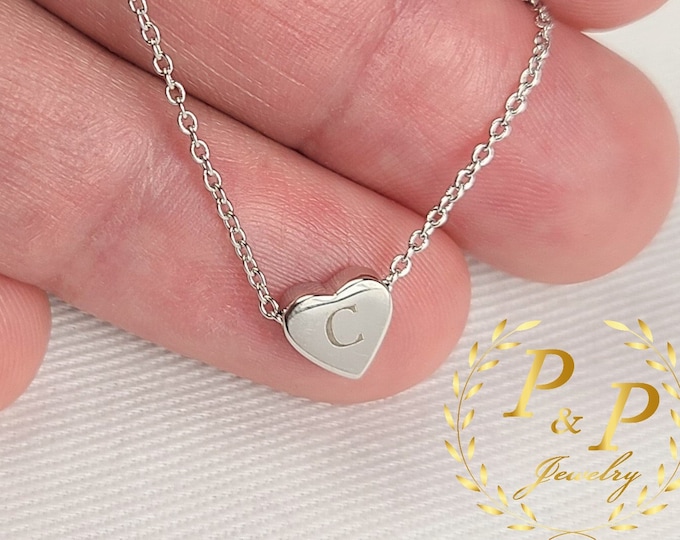 Sterling Silver Heart Necklace, Gold Heart Necklace, Heart Pendant, Dainty Heart, Heart Necklace for Women Wife, Tiny Heart, Love Necklace