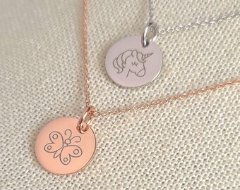 Dainty Girl Necklace, Necklace for Girl, Unicorn Necklace, Butterfly Necklace, Elephant Necklace, Silver Necklace for Girl Daughter Sister