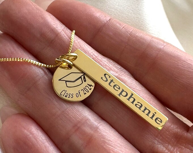 Personalized Graduation Necklace, made with solid High Quality 925 Sterling Silver