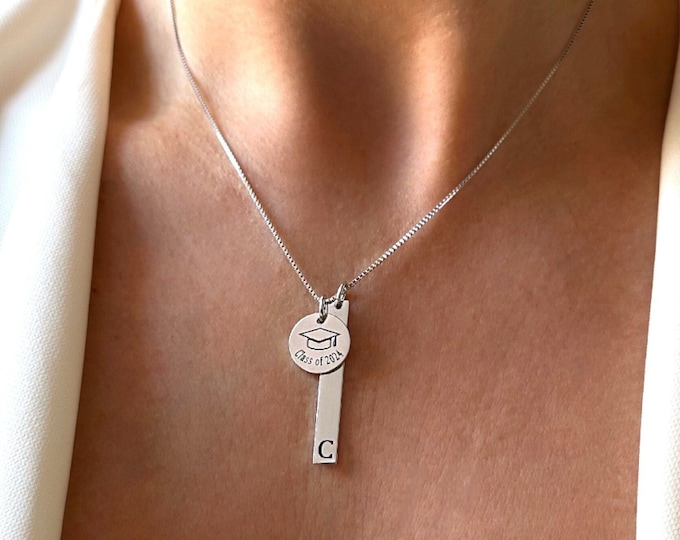 Personalized Graduation Necklace, made with solid High Quality 925 Sterling Silver