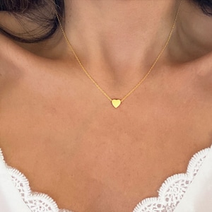 Sterling Silber Herz Halskette, Gold Herz Halskette, Herz Anhänger, zierliches Herz, Herz Halskette für Frauen Frau, kleines Herz, Liebe Halskette