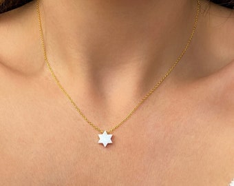Star of David Necklace, Opal Necklace, Magen David Necklace, Jewish Necklace, Star of David Opal Necklace, Jewish Jewelry, Bat Mitzvah Gift