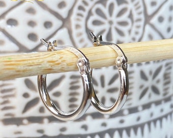 925 Sterling Silver Hoop Earrings, Gold Hoop Earrings, 15/20/25 mm Hoops, Thickness 2mm, Small Medium Large Big Hoops, Gift for Her Birthday