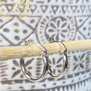 925 Sterling Silver Hoop Earrings, Gold Hoop Earrings, 15/20/25 mm Hoops, Thickness 2mm, Small Medium Large Big Hoops, Gift for Her Birthday