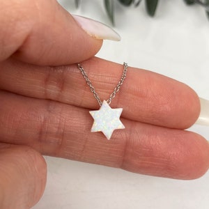 Star of David Necklace, Opal Necklace, Magen David Necklace, Jewish Necklace, Star of David Opal Necklace, Jewish Jewelry, Bar Bat Mitzvah