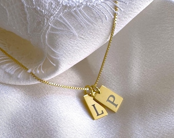 Personalized Tag Necklace for Women, 925 Sterling Silver Tag and Chain, Personalized Gift for Her, Dainty Initial Jewelry, Custom Name Tag