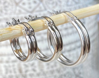 Silver Hoop Earrings, Gold Hoop Earrings, solid 925 Sterling Silver Hoops Earrings, Small Medium Large Big Hoops, Christmas, Black Friday