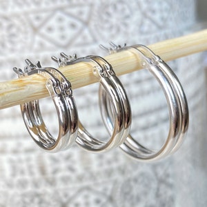 Silver Hoop Earrings, Gold Hoop Earrings, solid 925 Sterling Silver Hoops Earrings, Small Medium Large Big Hoops, Christmas, Black Friday