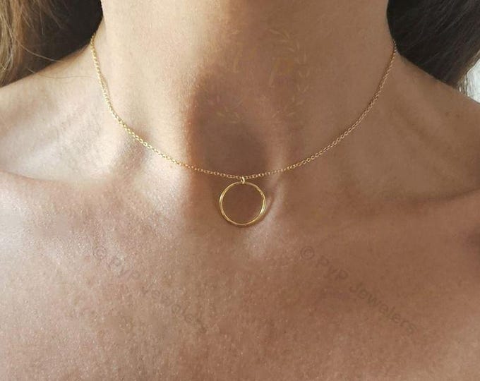 Day Necklace, Discreet Sub Necklace, S925 Sterling Silver Ring, Gold, Rose Gold, Necklace with O Ring Pendant, O Ring Choker, Gift for Her