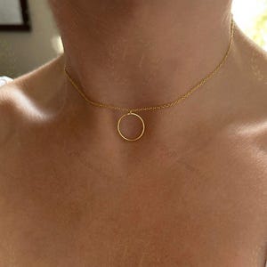 Sterling Silver Day Necklace, Discreet Sub Necklace, Silver, Gold, Rose Gold, Necklace with O Ring Pendant, O Ring Choker, Gift for Her
