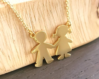 Necklace for Mom, Personalized Necklace for Mom with Kids Names, Boy and Girl Necklace, New Mom Gift, Grandmother Necklace, Christmas Gift