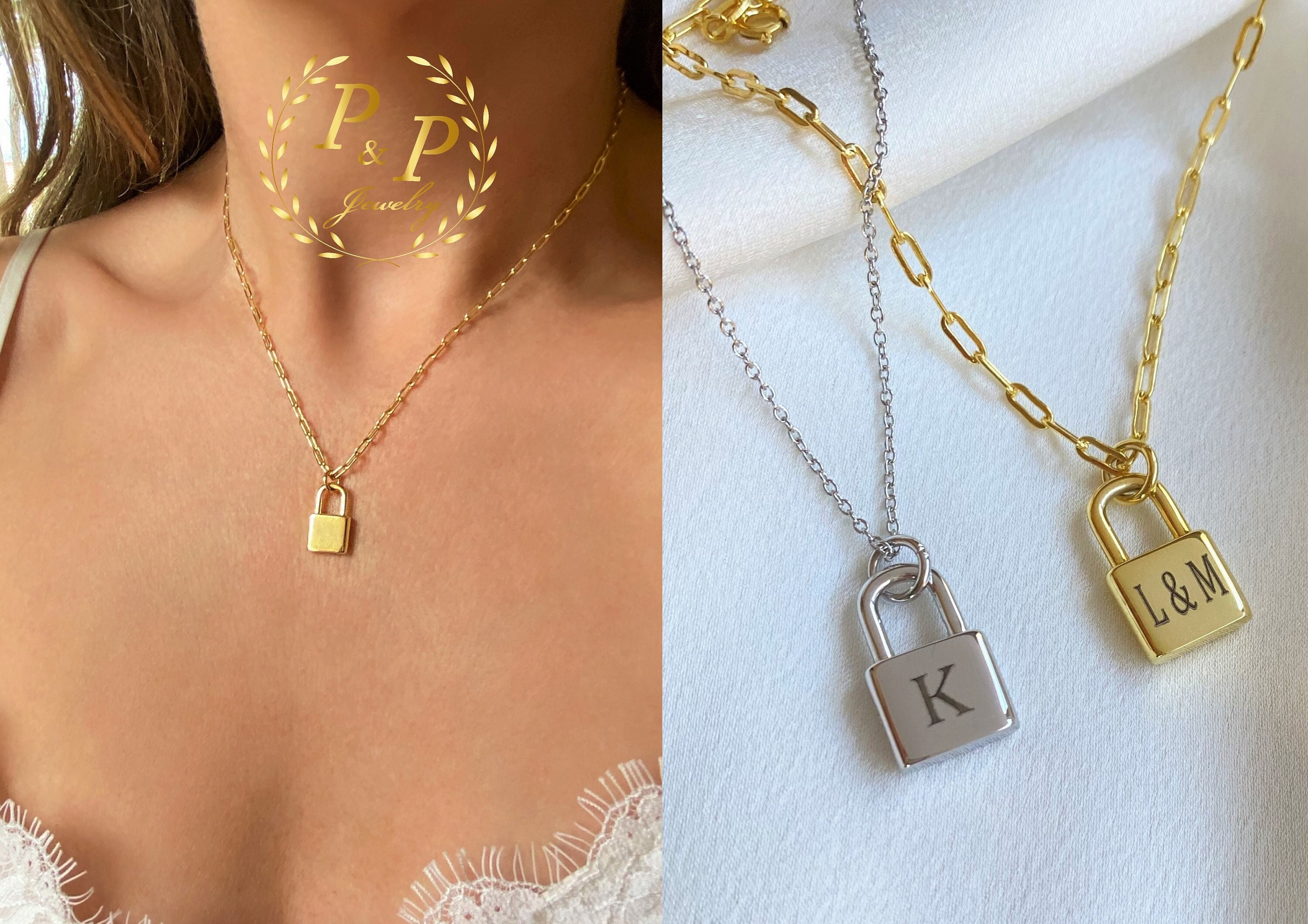 Why Don't We Initial Lock Gold Necklace Gold