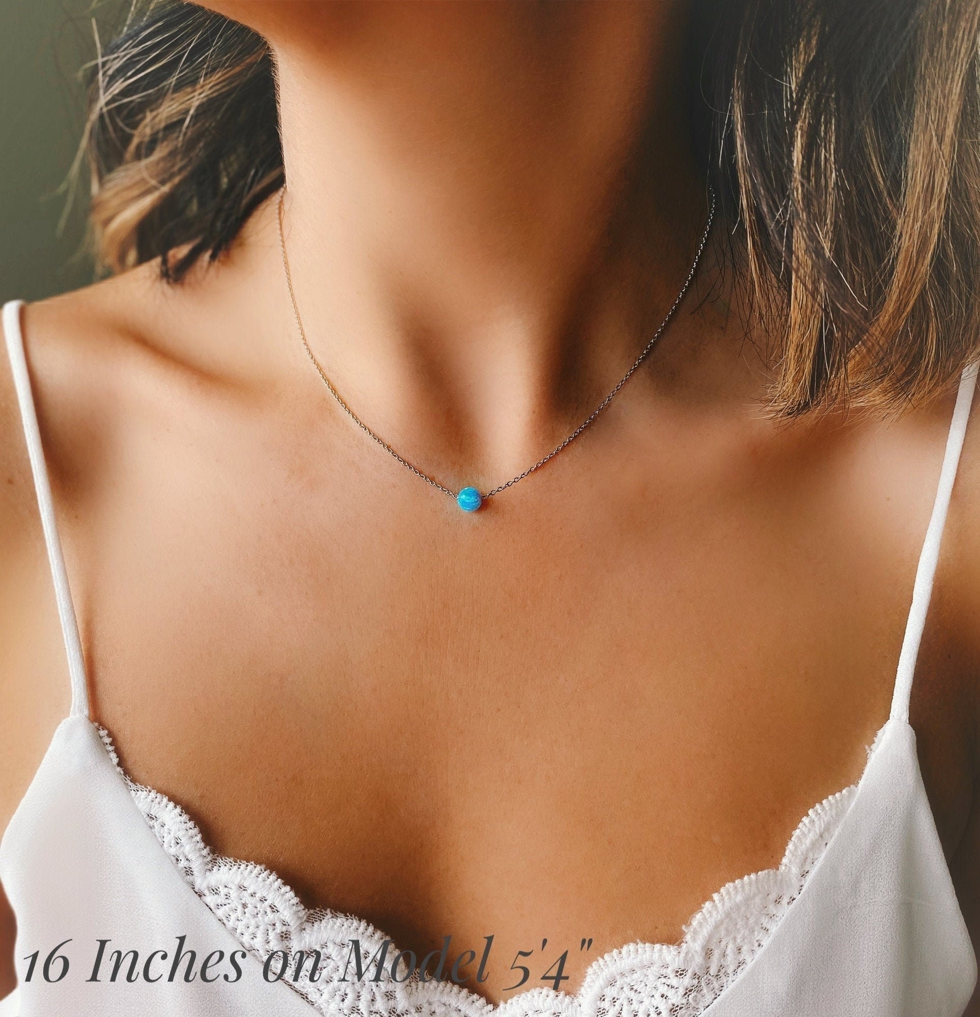 Eco-Resin Necklace - Blue Cube, Colombia - Women's Peace Collection