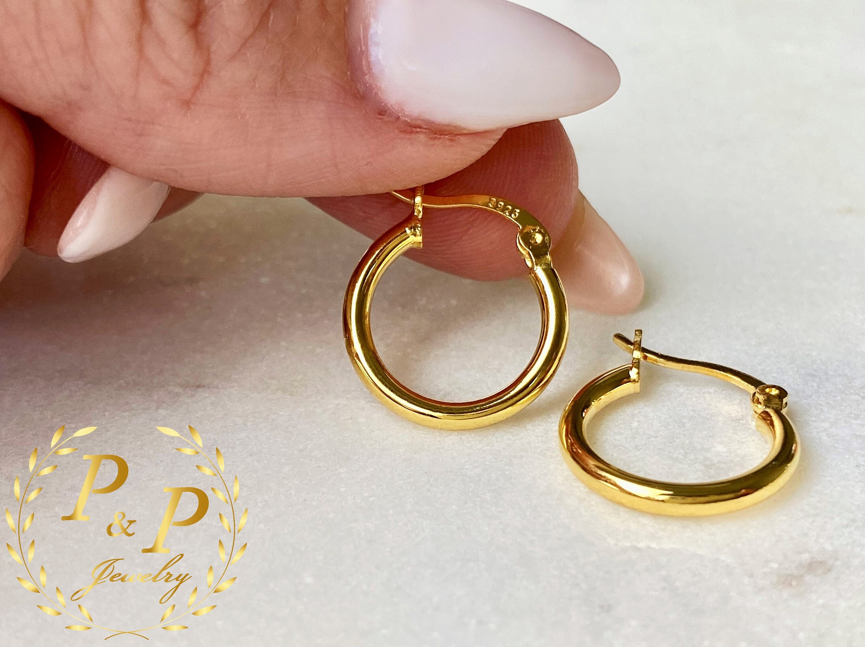 Hoop Earrings Silver Gold Hoop Earrings 15mm 20mm or 25mm Hoops