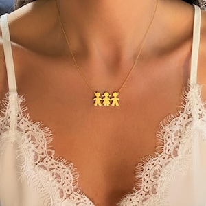 Personalized Necklace for Mom, Boy and Girl Necklace, Kids Charm, Mom Necklace with Kids Names, Grandma Grandmother, Christmas Black Friday