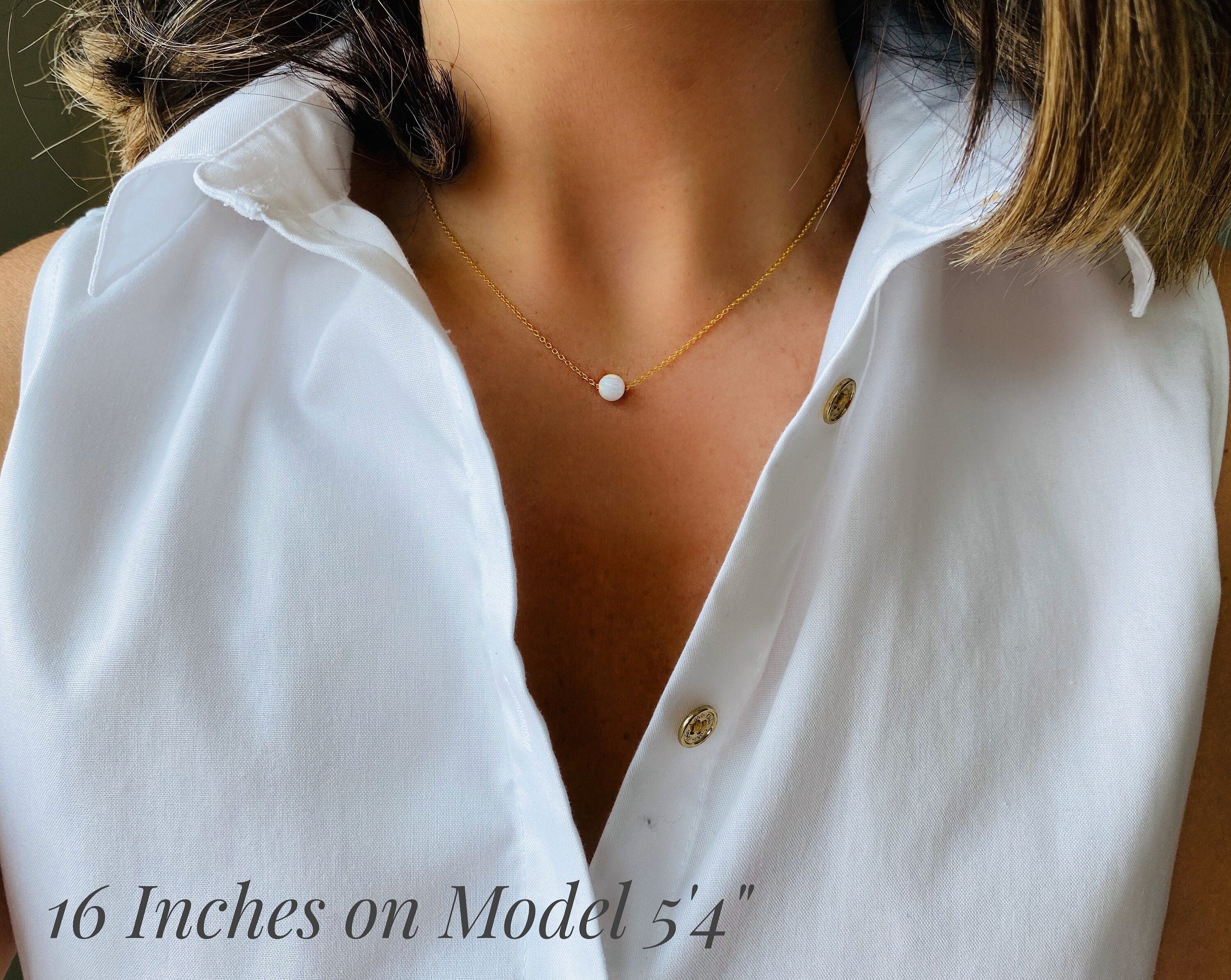 Opal Necklace, White Opal Necklace, Opal Bead Necklace, Opal Necklace…