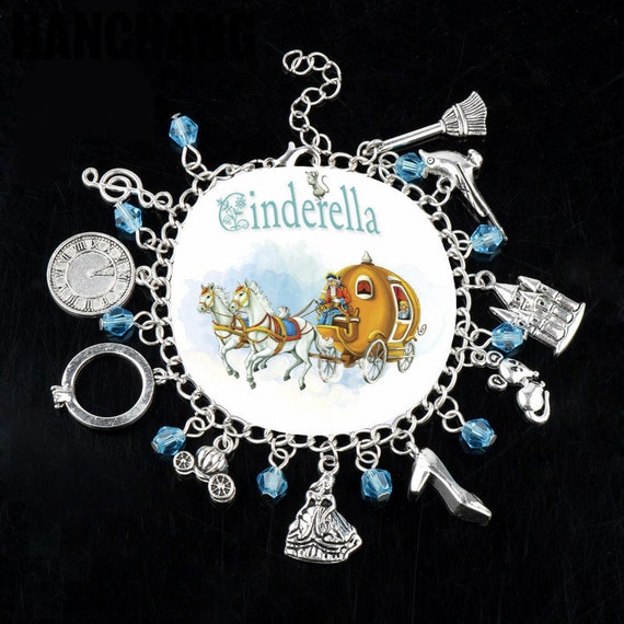 Cinderella Charm Bracelet Disney Charms Ella Enchanted Jewelry Etsy