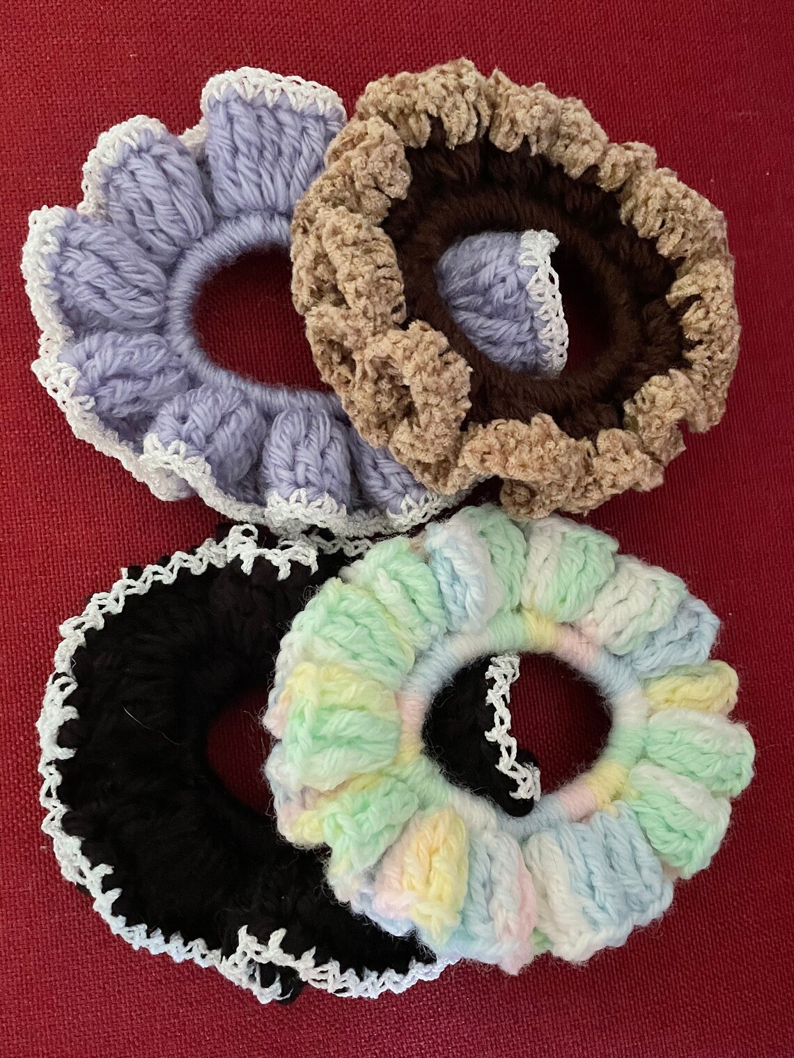 Crochet Hair ties Girls Bun Holders Elastics Etsy