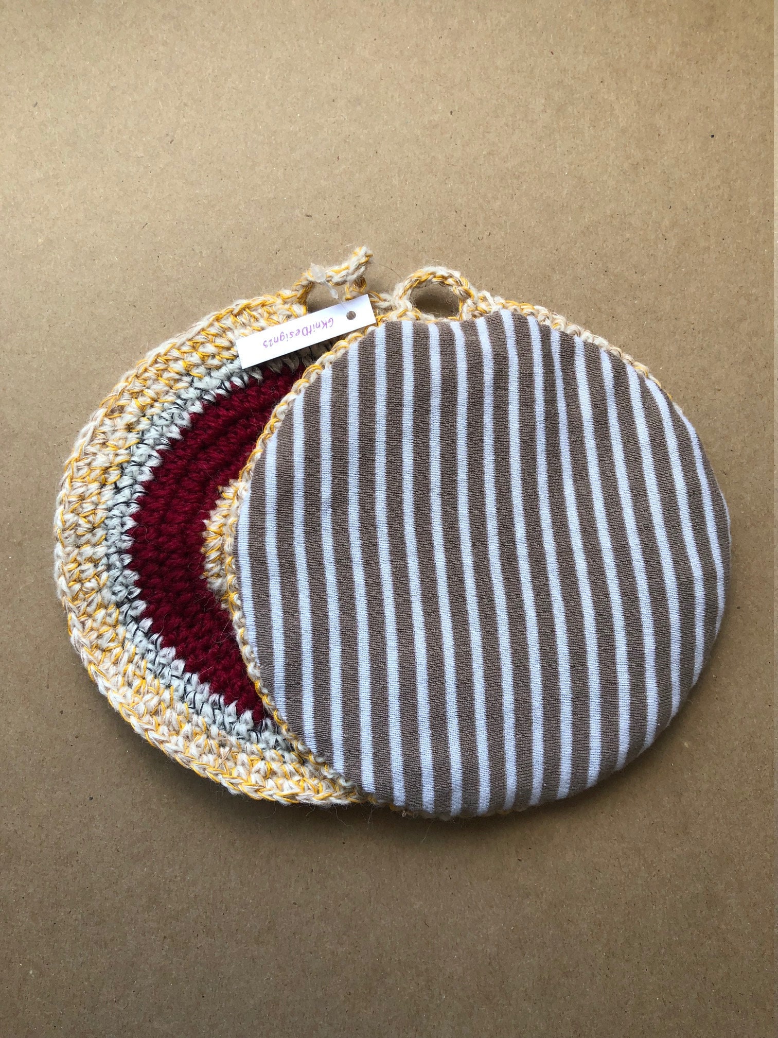 Crochet pot holders Kitchen use round pot holder Etsy