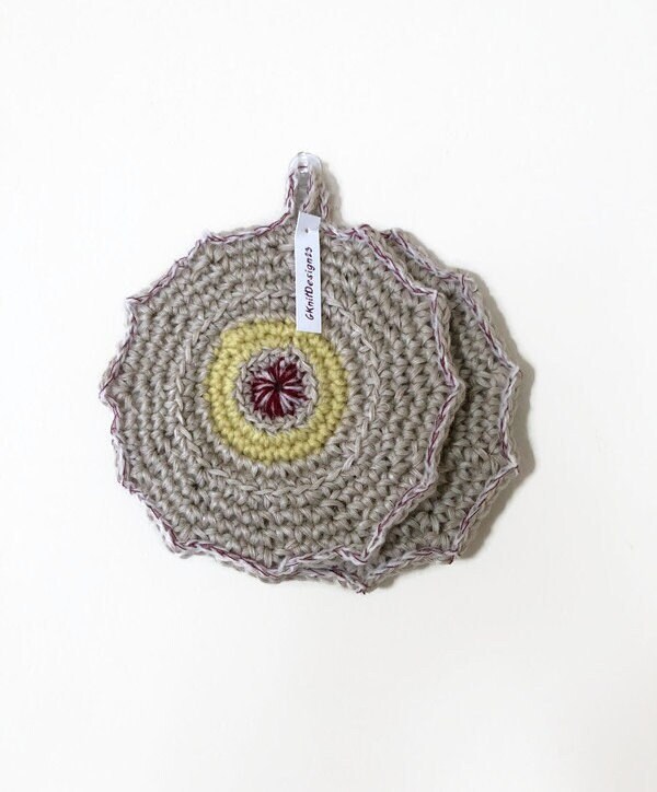 Crochet Pot Holders Farmhouse Pot Holders Crochet Placemat Etsy