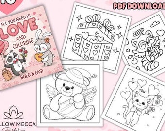 Love-Themed Coloring Pages: Bold & Easy Designs (PDF Download)