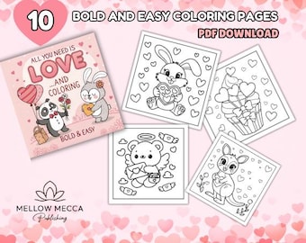 Love-Themed Coloring Pages: Bold & Easy Designs (PDF Download)