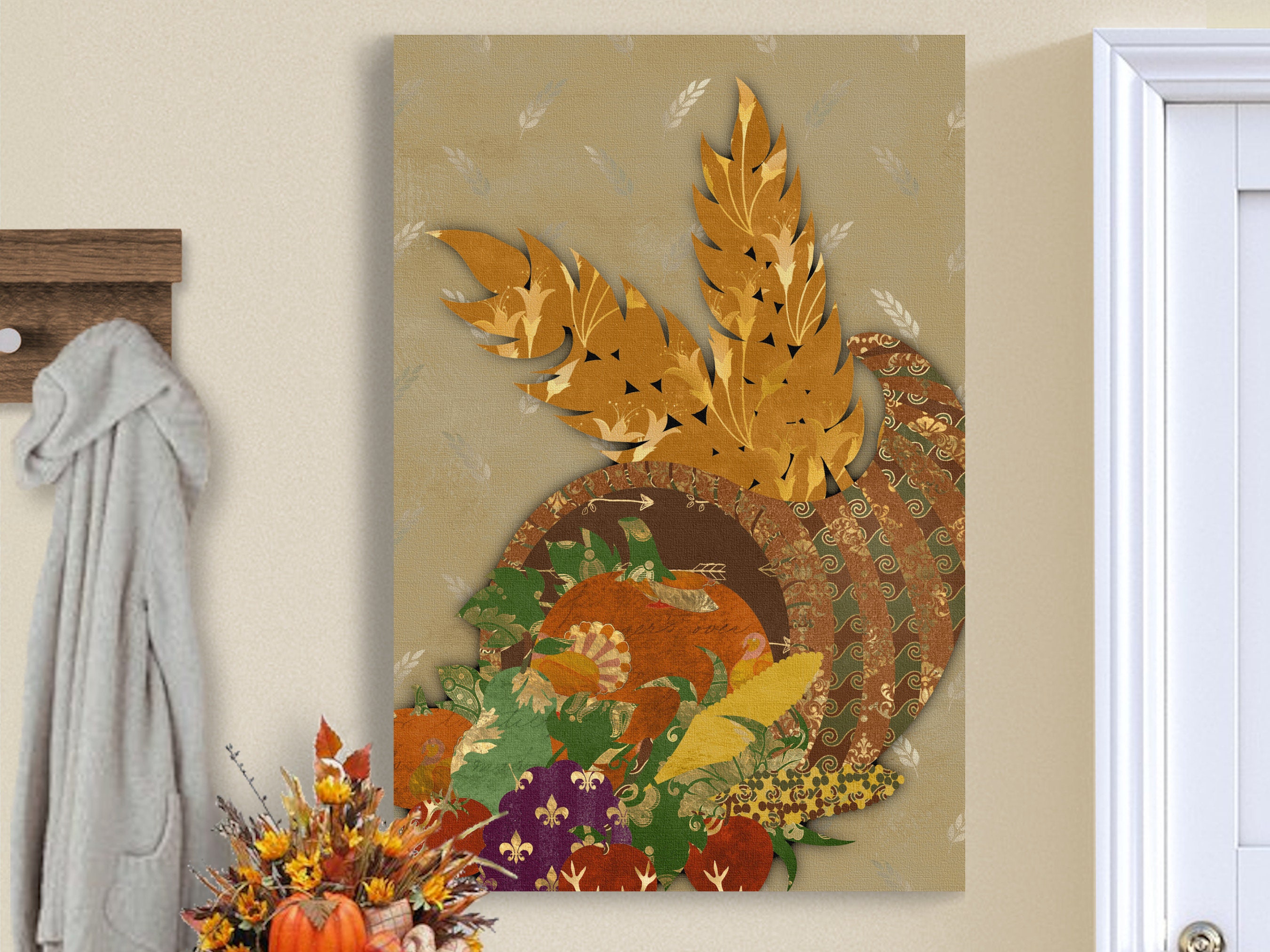 Canvas Thanksgiving Wall Art Print Harvest Holiday Decor for Etsy UK