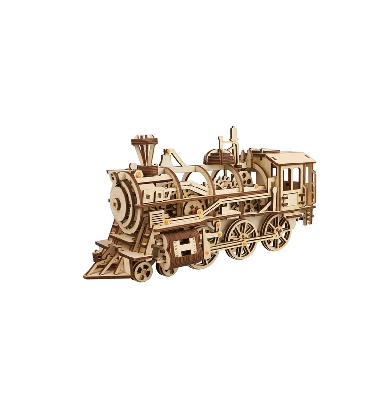 3D Puzzle Assembly Wooden Puzzle Train Model Kit Etsy
