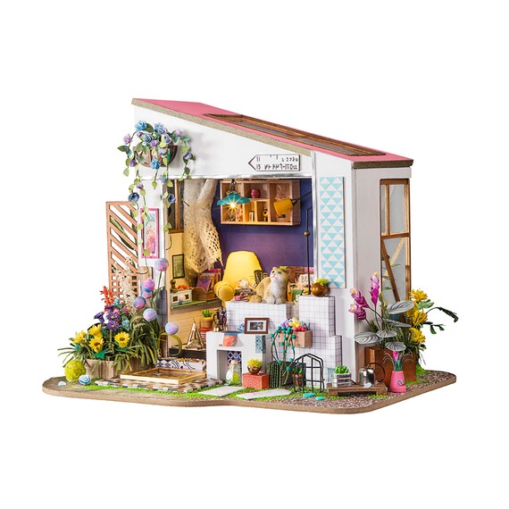 Diy Wooden Dollhouse Miniature Doll House Furniture Kit Project Woodcraft Construction Mini Crafts Dg11