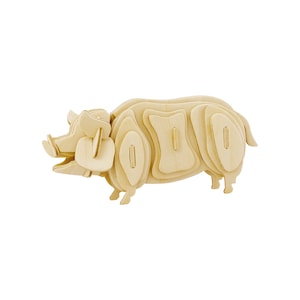 3D Wood Puzzle: Pig DIY kids craft, kids puzzle, STEM activity (JP231) by Hands Craft