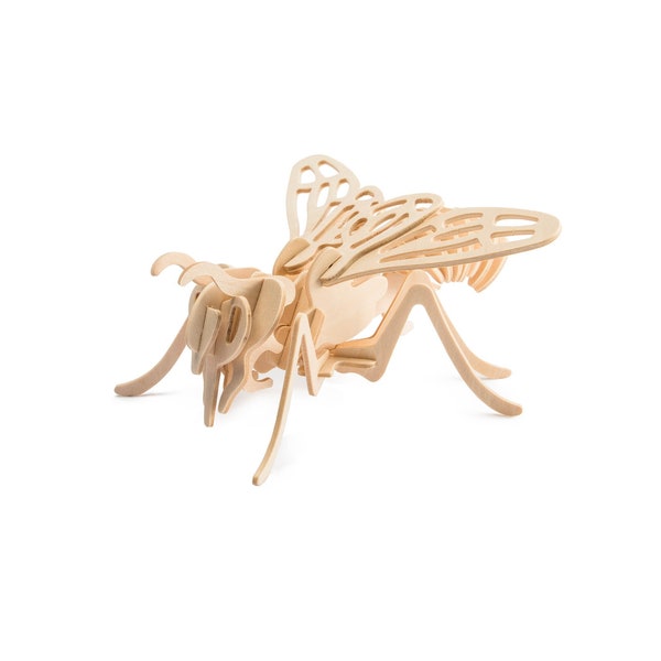 3D Wood Puzzle: Fly DIY kids craft, insect kids puzzle, STEM activity (JP206) by Hands Craft