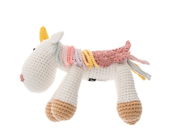 Handmade Plush Toys: Unicorn - baby gift | birthday gift for boys and girls | Baby Shower Gift | Newborn Gift | Crochet