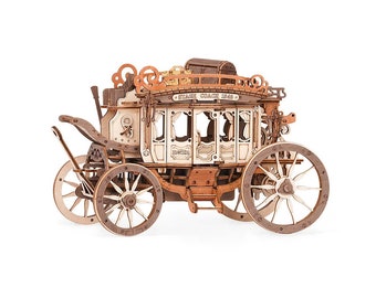 3D Wooden Puzzle Music Box | Stagecoach