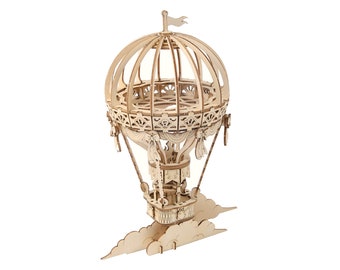 Hot Air Balloon: Laser Cut 3D Wooden Puzzle