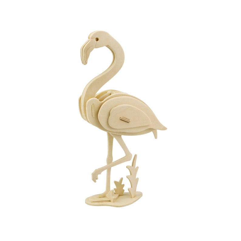 3D Wooden Puzzle: Flamingo JP269 by Hands Craft image 1