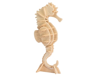 3D Wooden Puzzle: Sea Horse (JP277) by Hands Craft