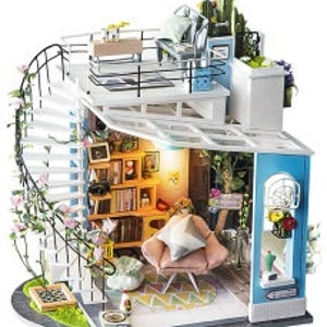 DIY Miniature Rooftop Bedroom Kit: Dora's Loft (DG12) by Hands Craft