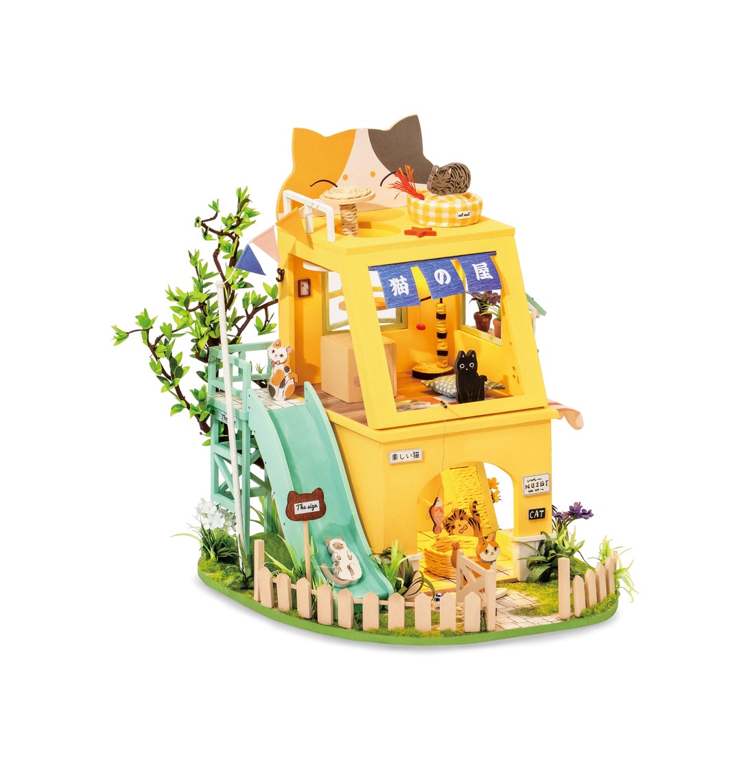 DIY Miniature Model Kit Cat House Miniature Kitty Playground Etsy