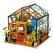 DIY Miniature Model House: Cathy's Flower House miniature greenhouse model kit with LED lights (DG104) by Hands Craft