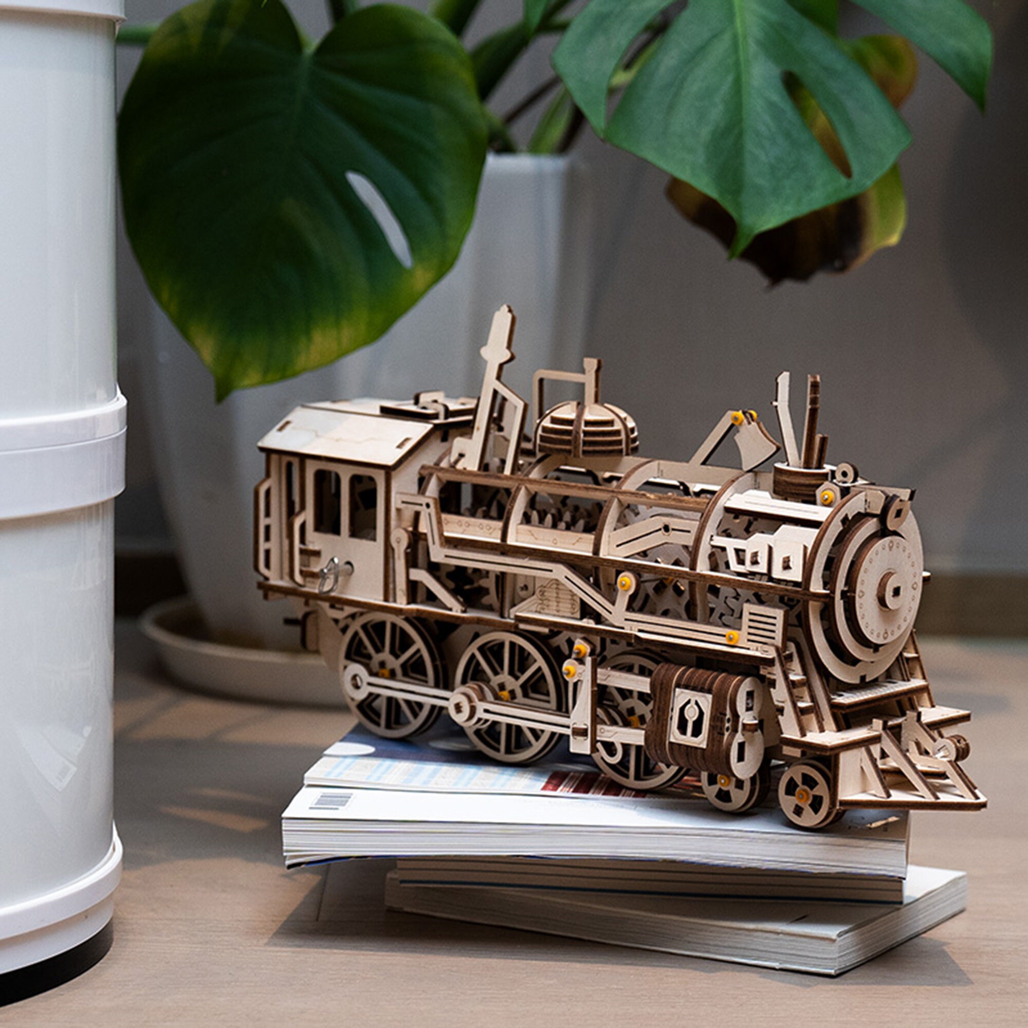 Lokomotive Nr Eco Wood Art 1-3 D Holzbausatz Holzpuzzle Modellbausatz Holz 