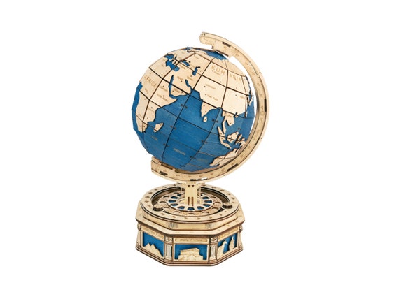 Diy 3d Wooden Puzzle Globe Earth Model Etsy