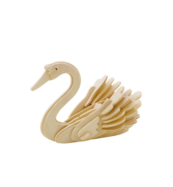 3D Wooden Puzzle: Swan JP213 kids puzzle, STEM activity, kids activity,  DIY arts craft, stocking stuffer, party favors, gift idea
